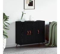 vidaXL Credenza Rovere Nero 89,5 x 34 x 80 cm Legno ingegnerizzato
