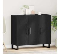 vidaXL Credenza Rovere Nero 90 x 34 x 80 cm Legno multistrato
