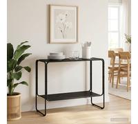 vidaXL Credenza Rovere Nero 93.5 x 38 x 75 cm Legno ingegnerizzato