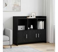 vidaXL Credenza in rovere nero, 98,5 x 33 x 80 cm, in legno di ingegneria,