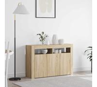vidaXL Credenza Rovere Sonoma 116 x 30 x 75 cm Legno Multistrato, Illuminazione Ambientale, Sideboard Moderno, unità RGB, Mobile Robusto, Stile Minimal, Cabinet con Porta a Cerniera