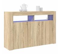 vidaXL Credenza Rovere Sonoma 116 x 30 x 75 cm Legno Multistrato, Illuminazione Ambientale, Sideboard Moderno, unità RGB, Mobile Robusto, Stile Minimal, Cabinet con Porta a Cerniera