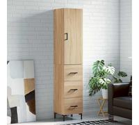 vidaXL Credenza Rovere Sonoma 34,5x34x180 cm in Legno Multistrato