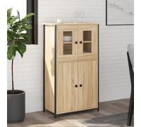 vidaXL Credenza Rovere Sonoma in legno multistrato 62x32x106,5 cm