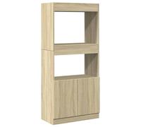 vidaXL Credenza Rovere Sonoma 63x33x140 in Truciolato, libreria, libreria portaoggetti, libreria con Ante, libreria Moderna, Mobile portaoggetti