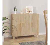 Credenza rovere sonoma 90x34x80 cm in legno multistrato