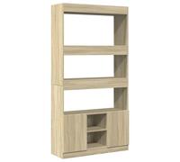 vidaXL Credenza Rovere Sonoma 92x33x180 cm in Legno Multistrato, libreria, libreria portaoggetti, libreria con Ante, libreria Moderna