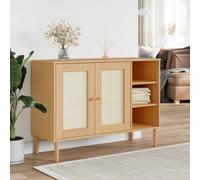 vidaXL Credenza SENJA Aspetto Rattan 112x40x80 cm Legno Massello Pino