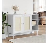 vidaXL Credenza SENJA Aspetto Rattan Bianco 112x40x80 cm Massello Pino