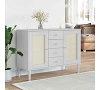 vidaXL Credenza SENJA Aspetto Rattan Bianco 112x40x80 cm Massello Pino