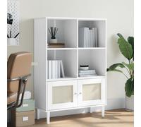 vidaXL Credenza SENJA Aspetto Rattan Bianco 90x35x130 cm Massello Pino