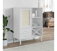 vidaXL Credenza SENJA Aspetto Rattan Bianco 90x40x112cm Massello Pino