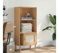 vidaXL Credenza SENJA Aspetto Rattan Marrone 60x35x130 cm Legno Pino