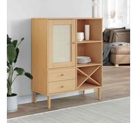 vidaXL Credenza SENJA Aspetto Rattan Marrone 90x40x112cm Massello Pino