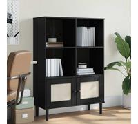 vidaXL Credenza SENJA Aspetto Rattan Nero 90x35x130 cm Legno Pino