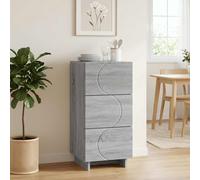 vidaXL Credenza Sonoma grigio 33,5 x 34,5 x 75 cm Legno ingegnerizzato