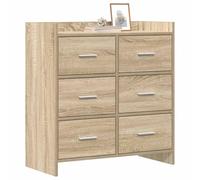 vidaXL Credenza Sonoma in rovere 75 x 33 x 80 cm, legno di ingegneria,