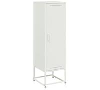 vidaXL Credenza Bianca 36x39x123 cm in Acciaio, mobiletto, Madia, Mobile di conservazione, armadietto, Mobile portaoggetti, portaoggetti, Mobile Alto