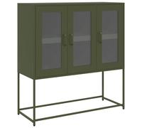 vidaXL Credenza Verde Oliva 100,5x39x107 cm Acciaio Laminato a Freddo, credenza da Cucina, Mobile da Salotto, Mobile da Cucina, Mobile da Soggiorno
