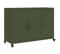 vidaXL Credenza Verde Oliva 100,5x39x72 cm in Acciaio