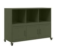 vidaXL Credenza Verde Oliva 100,5x39x72 cm in Acciaio
