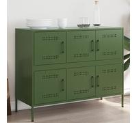 vidaXL Credenza Verde Oliva 100,5x39x79 cm in Acciaio