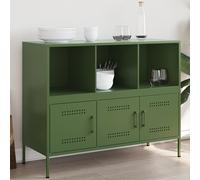 vidaXL Credenza Verde Oliva 100,5x39x79 cm in Acciaio