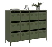vidaXL Credenza Verde Oliva 135x39x103,5 cm Acciaio Laminato a Freddo