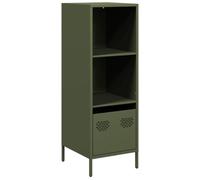 vidaXL Credenza Verde Oliva 35x39x103,5 cm in Acciaio, libreria, libreria Moderna, mobiletto Contenitore scaffale per Libri