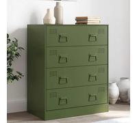 vidaXL Credenza Verde Oliva 67x39x83 cm in Acciaio, credenza con cassetti, armadietto, Supporto Telefono, armadietto Laterale, mobiletto