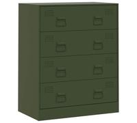 vidaXL Credenza Verde Oliva 67x39x83 cm in Acciaio, credenza con cassetti, armadietto, Supporto Telefono, armadietto Laterale, mobiletto