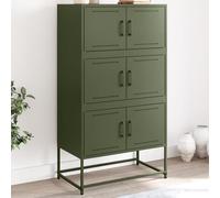 vidaXL Credenza Verde Oliva 68,5x38,5x123,5 cm in Acciaio