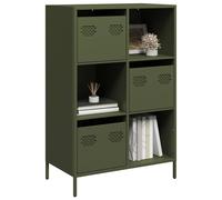 vidaXL Credenza Verde Oliva 68x39x103,5 cm in Acciaio, libreria, libreria Moderna, mobiletto Contenitore scaffale per Libri