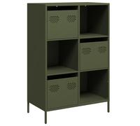 vidaXL Credenza Verde Oliva 68x39x103,5 cm in Acciaio, libreria, libreria Moderna, mobiletto Contenitore scaffale per Libri