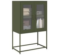 vidaXL Credenza Verde Oliva 68x39x107 cm in Acciaio