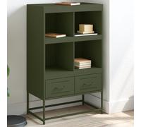 vidaXL Credenza Verde Oliva 68x39x111,5 cm in Acciaio
