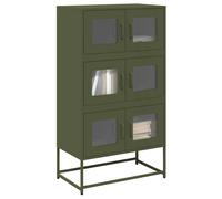 vidaXL Credenza Verde Oliva 68x39x123 cm in Acciaio
