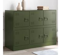 vidaXL Credenza Verde Oliva 99x39x73 cm in Acciaio