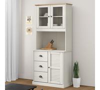 vidaXL Credenza VIGO Bianca 78x40x175 cm in Legno Massello di Pino