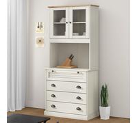 vidaXL Credenza VIGO Bianca 80x40x176 cm in Legno Massello di Pino