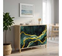vidaXL Credenza WIJHE Sonoma 102 x 33 x 75 cm Legno ingegnerizzato, Mobile laterale rettangolare moderno, unità di stoccaggio elegante per soggiorno e sala da pranzo, soluzione funzionale