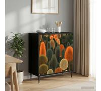 vidaXL Credenza ZAANDAM Rovere Nero 69 x 33 x 76 cm, Mobile laterale rettangolare moderno, soluzione di stoccaggio elegante per soggiorno e sala da pranzo