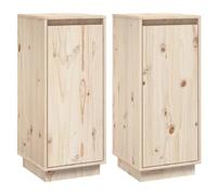 vidaXL Credenze 2 pz 31,5x34x75 cm in Legno Massello di Pino