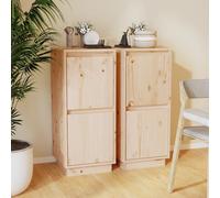 vidaXL Credenze 2 pz 31,5x34x75 cm in Legno Massello di Pino