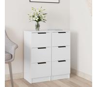 vidaXL Credenze 2 pz Bianche 30x30x70 cm in Legno Multistrato