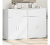 vidaXL Credenze 2 pz Bianche 60x30x84 cm in Legno Multistrato