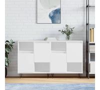 vidaXL Credenze 2 pz Bianche in Legno Multistrato