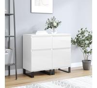 vidaXL Credenze 2 pz Bianco Lucido 40x35x70 cm in Legno Multistrato