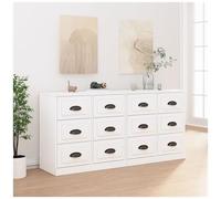 VIDAXL - Credenze 2 Pz Bianco Lucido In Legno Multistrato