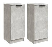 vidaXL Credenze 2 pz Grigio Cemento 30x30x70 cm in Legno Multistrato